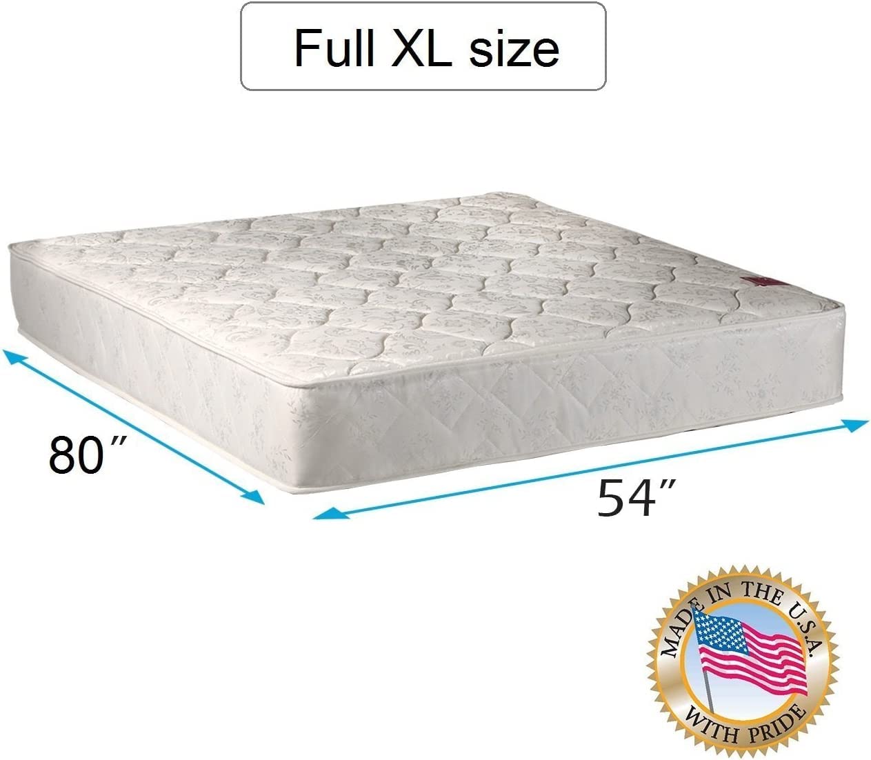 DS Solutions USA Legacy Full XL Size 2-Sided Mattress Only with Mattress Protector Included - Orthopedic, Innerspring coils, Long Lasting Comfort