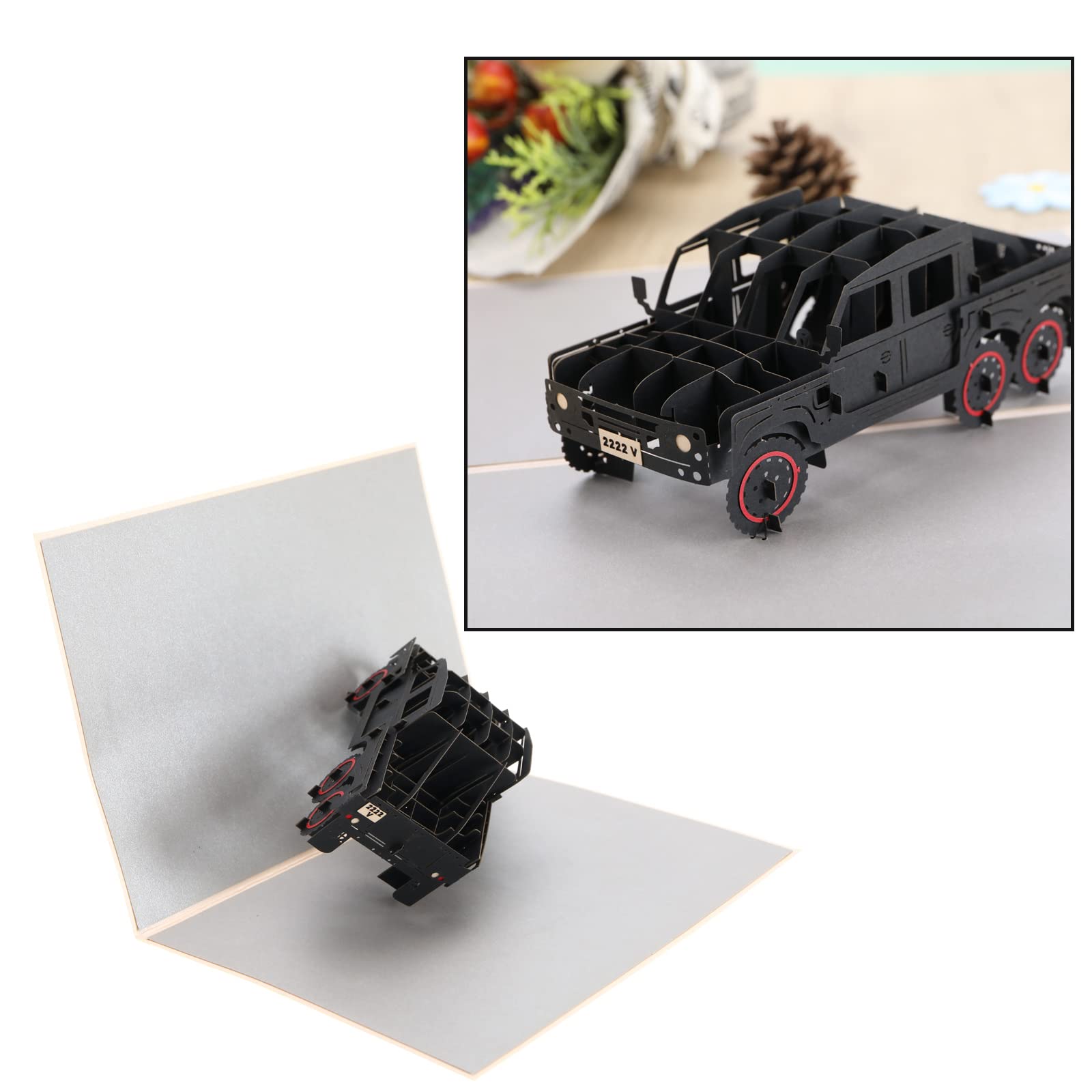 Create idea Jeep Truck Pop Up Card 3D Car Pop Up Card Creative Greeting Card Decorative Gift Cards for Father's Day Birthday Graduation Congratulations