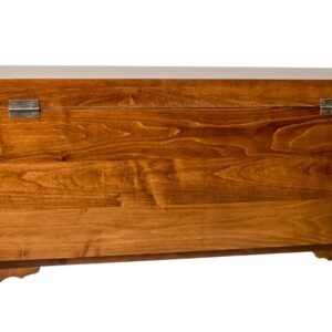 46" Cedar Hope Chest with Waterfall Top – Amish Cedar Chest w/Anti-Slam Hinges – Hope Chest with lock – Blanket Chest - Trunks for Blankets (Rustic Quartersawn Oak Wood, Asbury Stain, 46" Long)