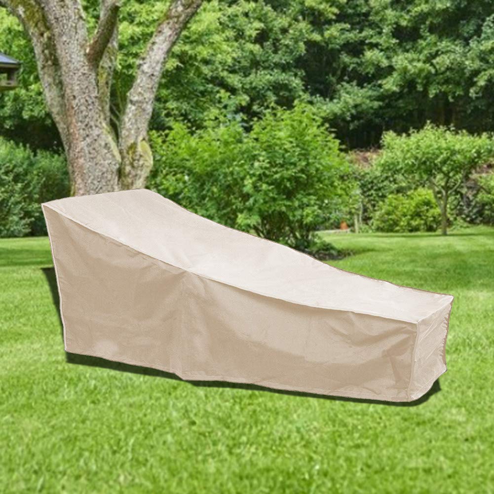 BORDSTRACT Outdoor Chaise Lounge Cover, Waterproof Pool Lounge Chair Cover, 82Lx30Wx31H inch Protection Covers for Patio Furniture, Chaise Lounge Chair, Beach Chair(Beige)