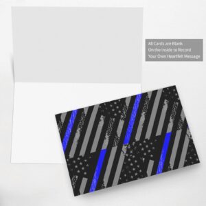 Greetings Cards With Envelopes Thin Blue Line Flag Police Unique Thank You Cards