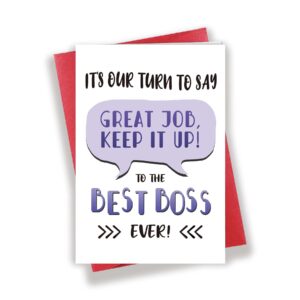 longkado funny thank you boss day card, best boss ever appreciate birthday card for boss manager leader