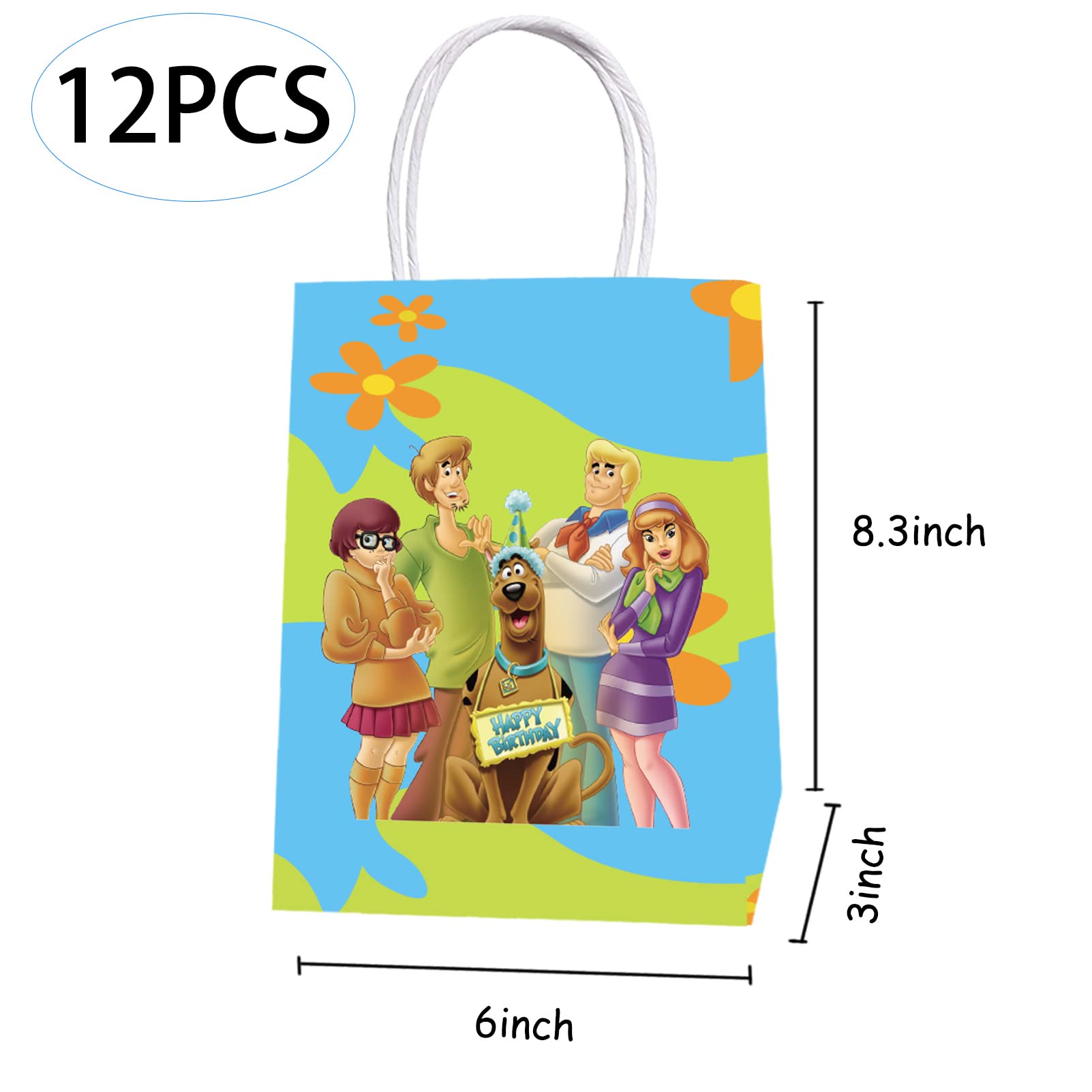 DOCOKY Cartoon Birthday Party Decorations, 12PCS Cartoon Party Goodie Bags Candy Bags for Cartoon Birthday Party supplies, Kids Birthday Party Favor Gift Bags