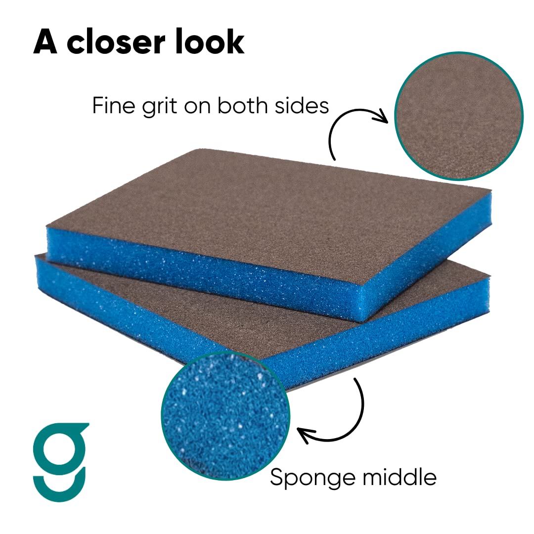 Geist. Double Sided Sanding & Finishing Pads | for use on Leather, Alcantara, Vinyl, Wood, Paints, fillers and Plastic Materials |  to Smooth and Prepare Surfaces | Pack of 2