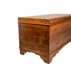 46" Cedar Hope Chest with Waterfall Top – Amish Cedar Chest w/Anti-Slam Hinges – Hope Chest with lock – Blanket Chest - Trunks for Blankets (Rustic Quartersawn Oak Wood, Asbury Stain, 46" Long)