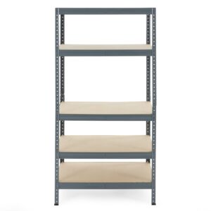 trestles 36 x 72" multipurpose 5 tier adjustable storage metal frame shelving unit boltless utility rack for warehouses and garages, 800 lb capacity