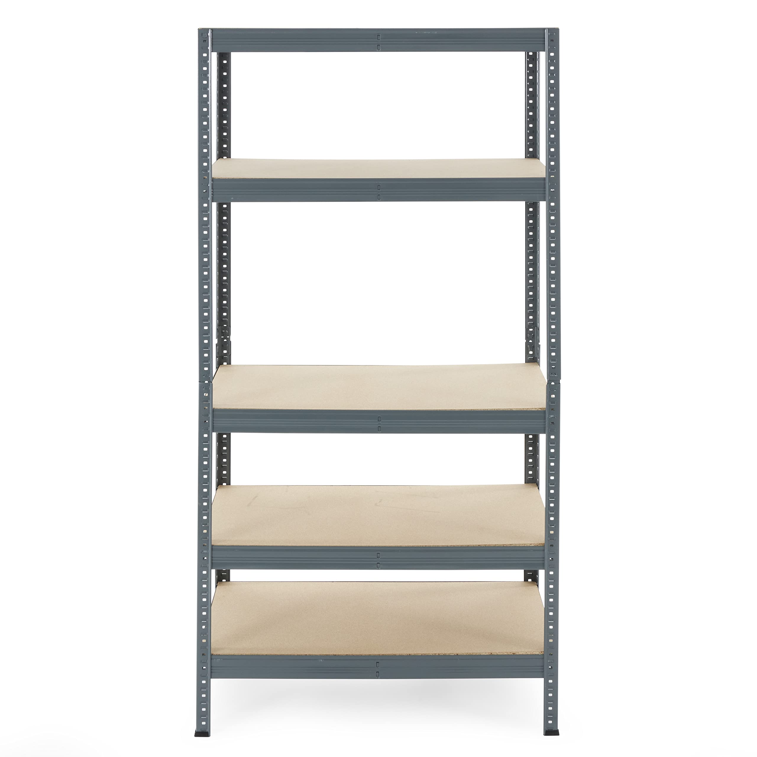 Trestles 36 x 72" Multipurpose 5 Tier Adjustable Storage Metal Frame Shelving Unit Boltless Utility Rack for Warehouses and Garages, 800 lb Capacity