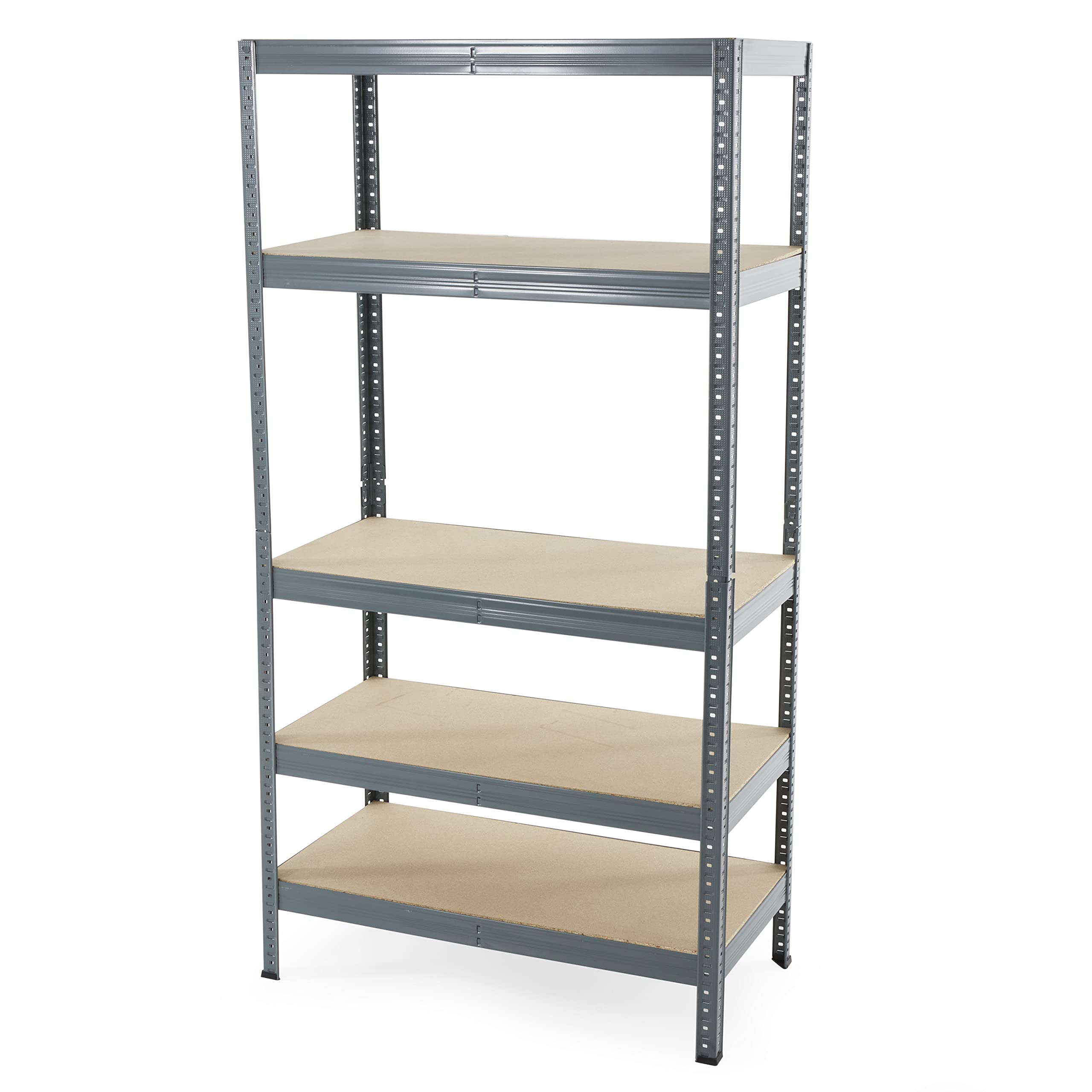 Trestles 36 x 72" Multipurpose 5 Tier Adjustable Storage Metal Frame Shelving Unit Boltless Utility Rack for Warehouses and Garages, 800 lb Capacity