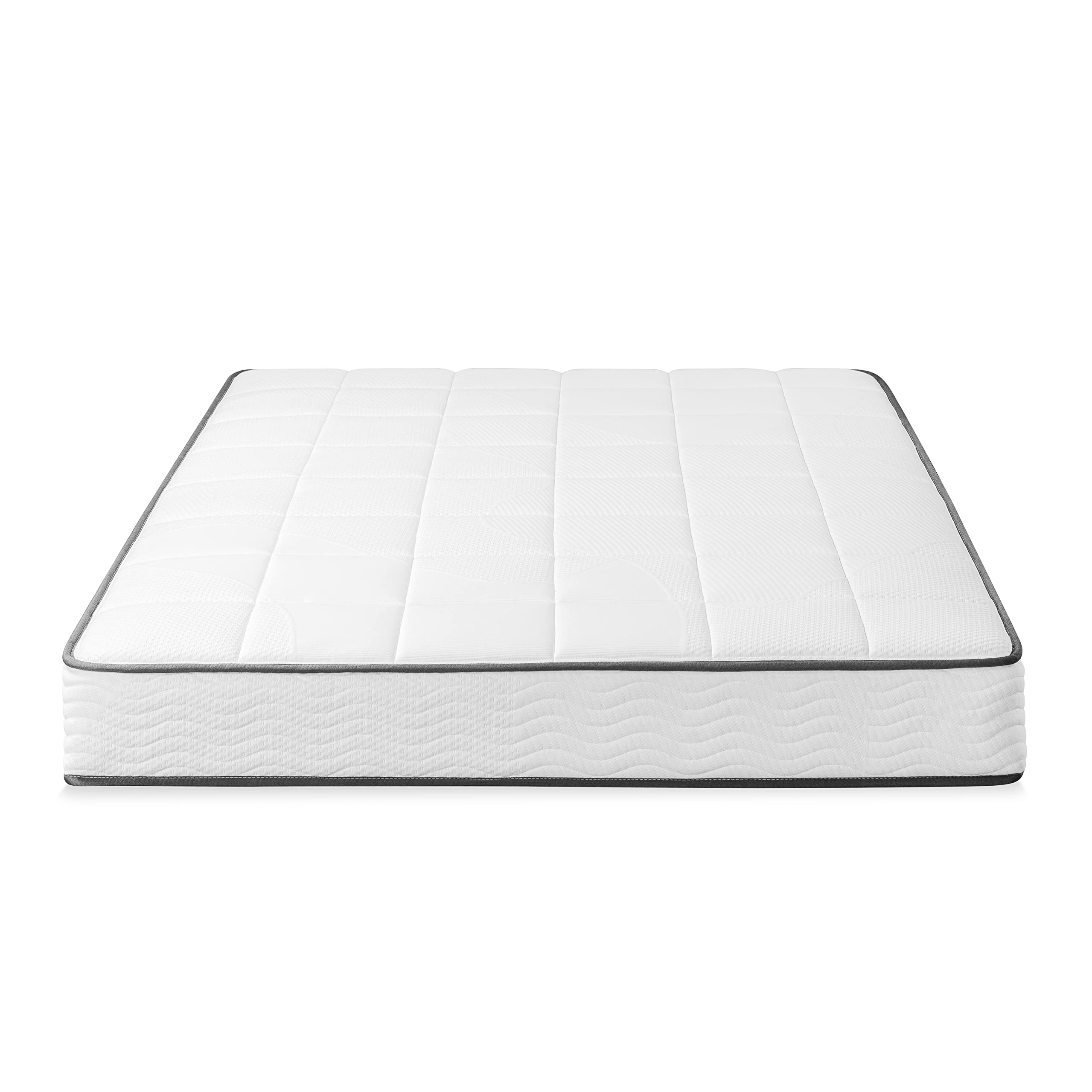 Mellow 8 Inch Classic Bonnell Spring Mattress, Comfort Foam Top with Innerspring Base, CertiPUR-US Certified Foam, Queen,White