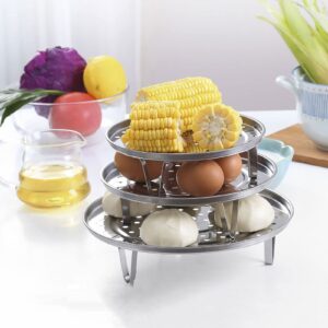 Steamer Rack, Pressure Cooker Canner Rack 304 Stainless Steel Canning Rack Round Pot Steaming Tray with Detachable Legs for Baking Cooking Steaming (Diameter 26cm)