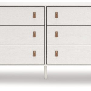 Signature Design by Ashley Aprilyn Farmhouse 6 Drawer Dresser, Whitewash