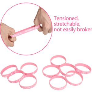 36PCS Breast Cancer Awareness Pink Ribbon Bracelets - Hope Faith Strength Courage Wristbands Party Supplies Favors