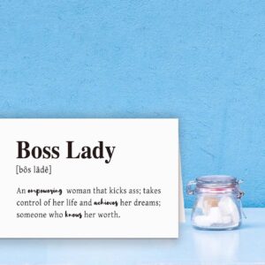 Serviky Funny Boss’s Day Card for Women, Best Boss Appreciations Birthday Gifts for Her(Boss Lady)