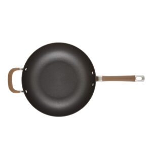 Circulon Premier Professional Hard Anodized Nonstick Jumbo Cooker with Helper Handle and Lid, 12 Inch, Bronze