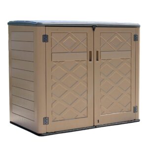 addok horizontal outdoor storage sheds,large resin outdoor storage cabinet for patio furniture,grill and gardening tools.(38cu.ft)