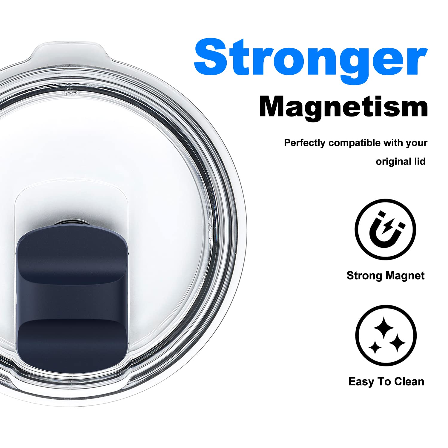 yoelike Magnetic Slider Replacement, Compatible with YETI Magnetic Lid 10oz, 14oz, 16oz, 20oz, 26oz, 30oz (Black+Navy Blue+Mint Green+Pink+White)