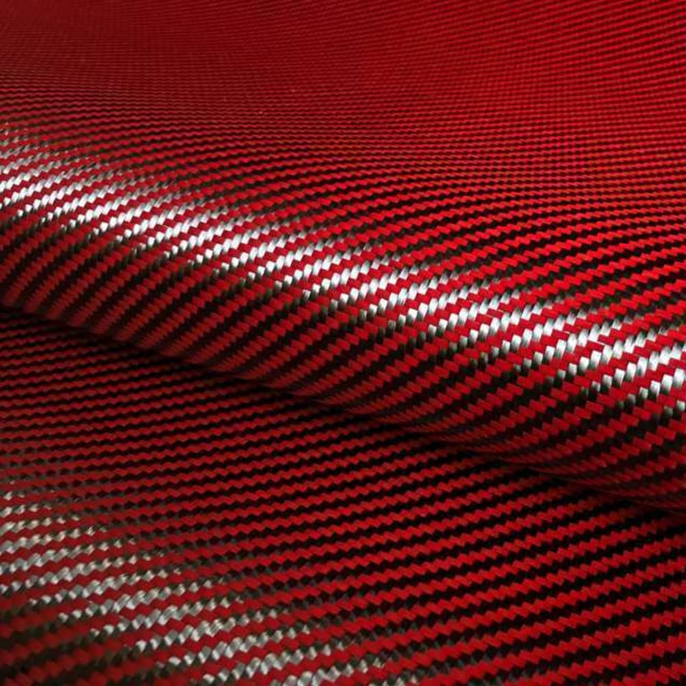 Carbon Fiber Red Fabrics Mixed Carbon Cloth 3K 200g 19.5" Wide 39.4" Long