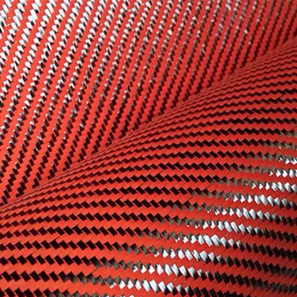 Carbon Fiber Red Fabrics Mixed Carbon Cloth 3K 200g 19.5" Wide 39.4" Long