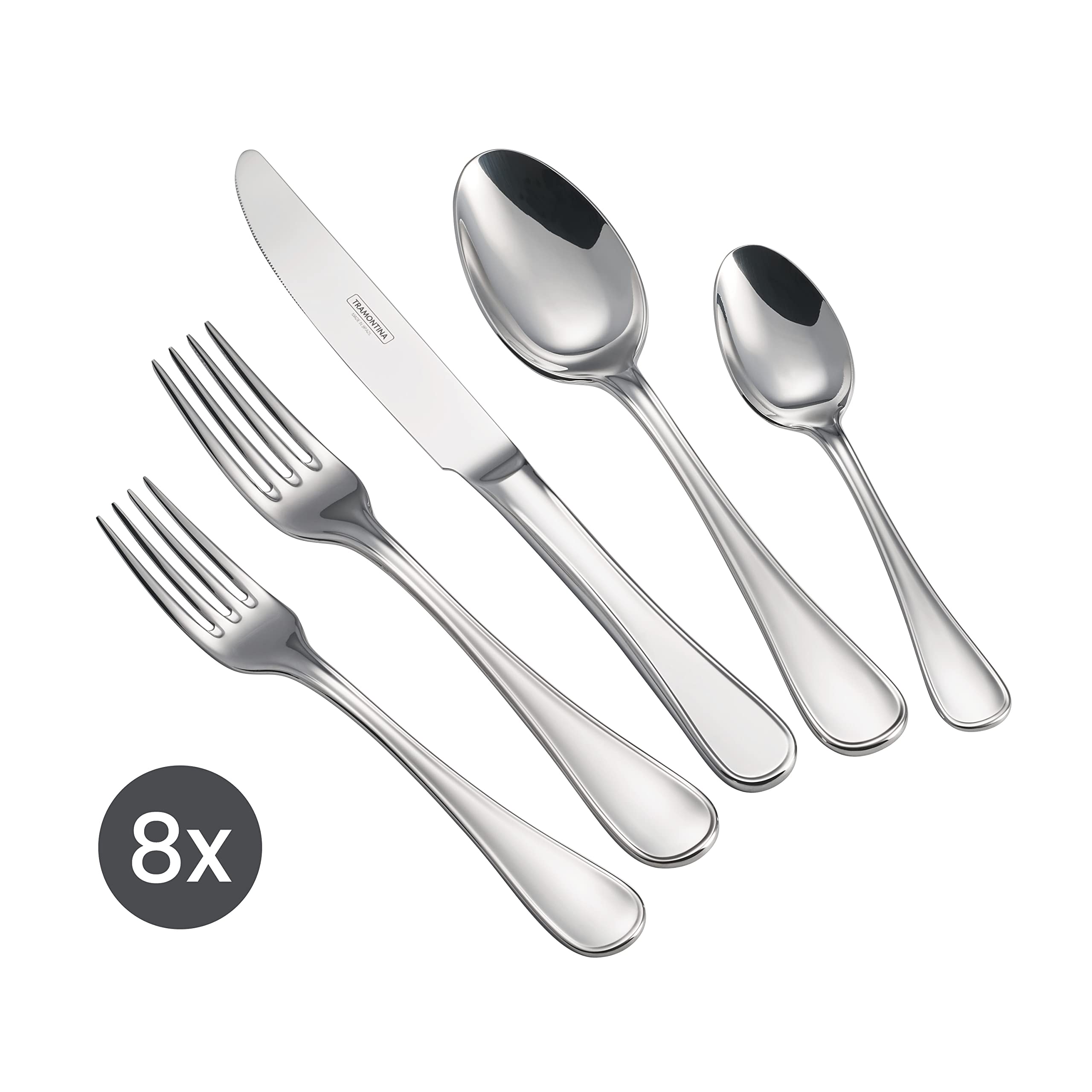 Tramontina 45 Piece Silverware Set - Firenze Utensils Set