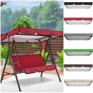 RYGHEWE Outdoor Swing Canopy,Waterproof Patio Chair Top Cover for Swing, 2 & 3 Seater Garden Porch Seat Furniture Sun Shade Patio Swing Top Sunproof Cover for Patio Yard(164 x 114 cm, Beige)