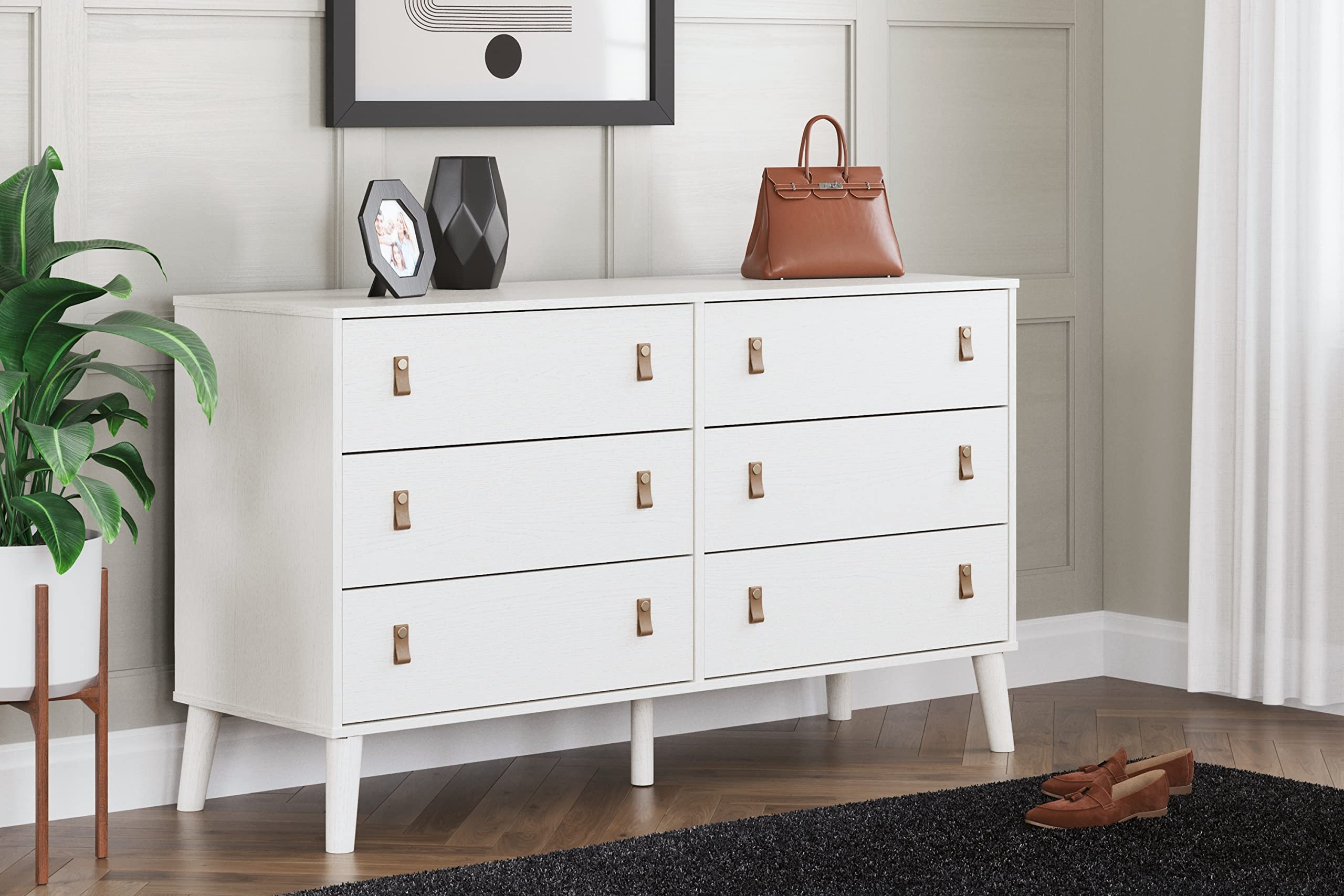 Signature Design by Ashley Aprilyn Farmhouse 6 Drawer Dresser, Whitewash