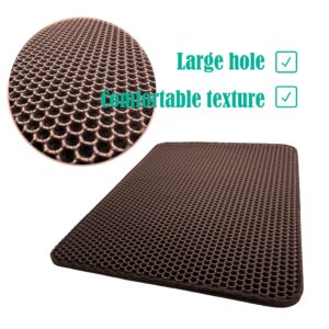 HTTMT- (15.7x12 inch) Pet Supplies Cats Litter & Housebreaking 30X40 Brown Cat litter Mat Double Layer Pad Trapper Folding Pad EVA Foam Rubber