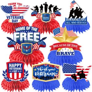 happy veterans day table decorations, veterans day centerpieces for tables, army deployment party supplies, patriotic thank you veterans day decorations military welcome home honeycomb table topper