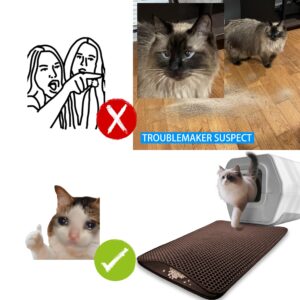 HTTMT- (15.7x12 inch) Pet Supplies Cats Litter & Housebreaking 30X40 Brown Cat litter Mat Double Layer Pad Trapper Folding Pad EVA Foam Rubber