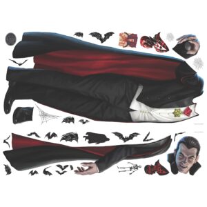 Universal Pictures RMK5211GM Classic Monsters Dracula Peel and Stick Wall Decals, Black, White