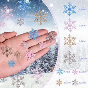 500 Pieces Snowflakes DIY Confetti for Winter Wonderland Frozen Party Table Decorations, Christmas DIY Craft(Gold)