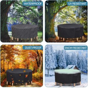 Outdoor Furniture Covers Round - Black, 39x33inch, Waterproof UV Resistant, 420D Tear-Resistant Patio Furniture Covers, Apply to Patio Covers for Outdoor Furniture & Dining Table and Chairs Set