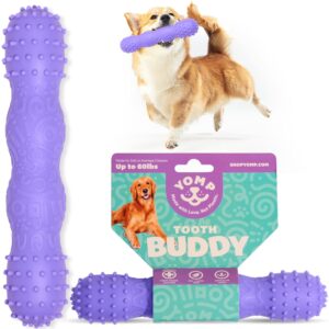 yomp toothbuddy dog dental chew toy - dog teething toy for soft & medium chewers - dog toy bone - chewing toy for dogs - pet-safe, non-toxic silicone dog toy