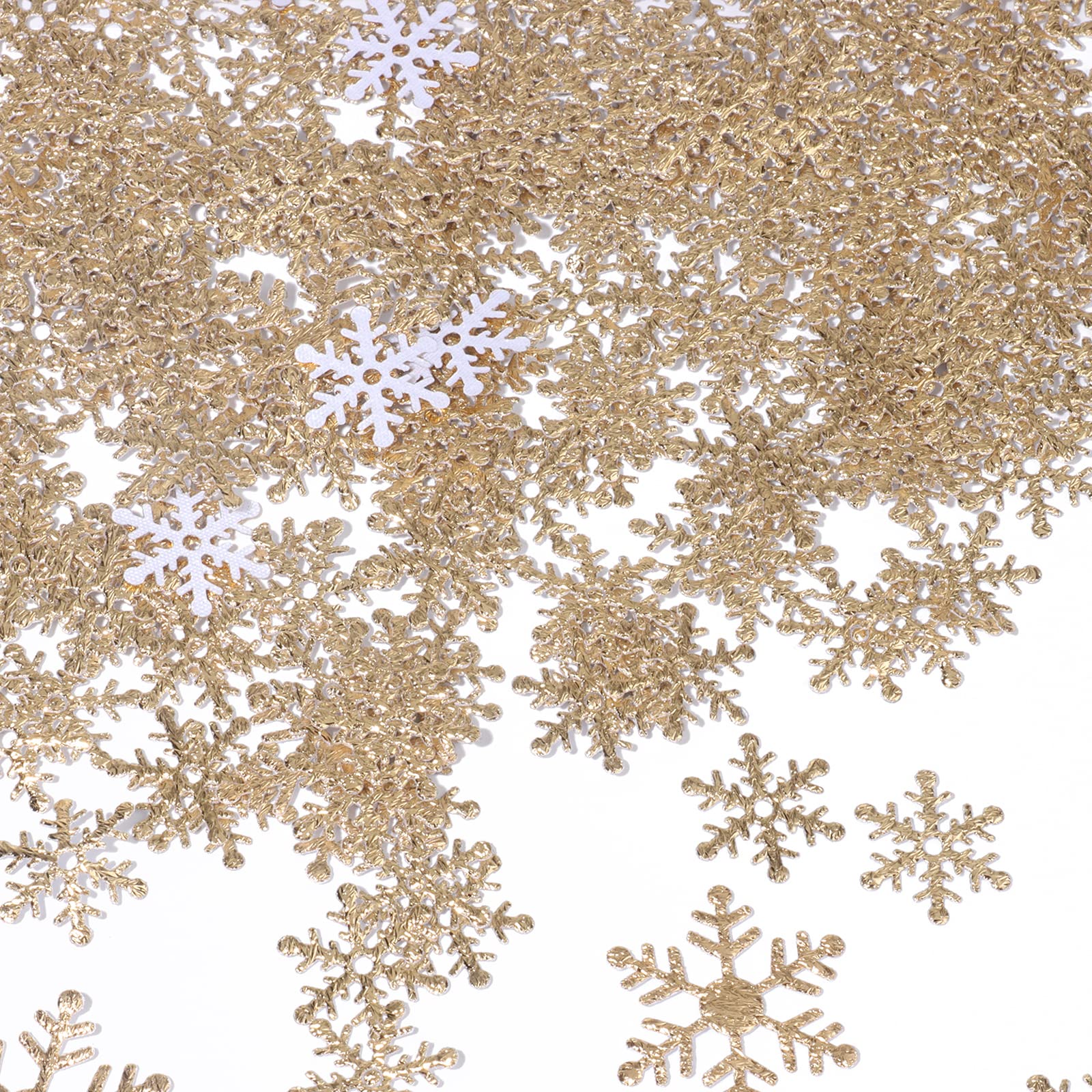 500 Pieces Snowflakes DIY Confetti for Winter Wonderland Frozen Party Table Decorations, Christmas DIY Craft(Gold)