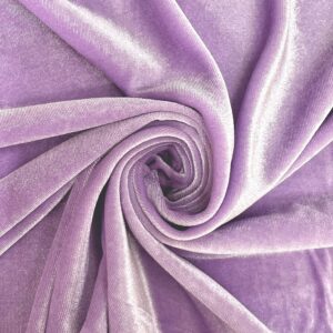 new fabrics daily princess light lavender polyester spandex stretch velvet fabric by the yard for tops, dresses, skirts, dance wear, costumes, crafts - 10001, purple, qtr yard (58x9'')