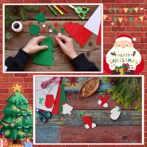 30 Pieces Christmas Felt Fabric Sheets Soft Thick Square Felt Craft Sheets or DIY Crafts Patchwork Sewing Art Christmas Decoration Red Green White 8 x 10 Inch