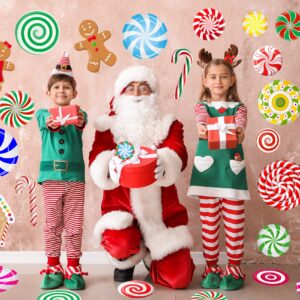 Christmas Decorations - Christmas Wall Stickers Christmas Floor Decals Peppermint Candy Cane Gingerbread Man Stickers Decor 59 PCS Xmas Candy Stickers for Candy Land Decorations 8 Sheets