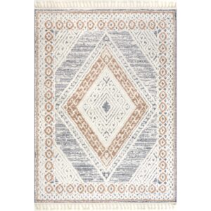 nuLOOM Acacia Geometric 8x10 Area Rug for Living Room Bedroom Dining Room Kitchen, Beige/Ivory