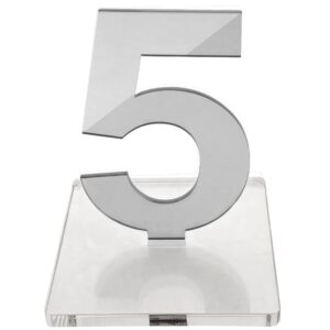 OnDisplay Luxe Laser Cut Mirrored Acrylic Wedding/Party/Event Table Numbers (Silver, 1-10)