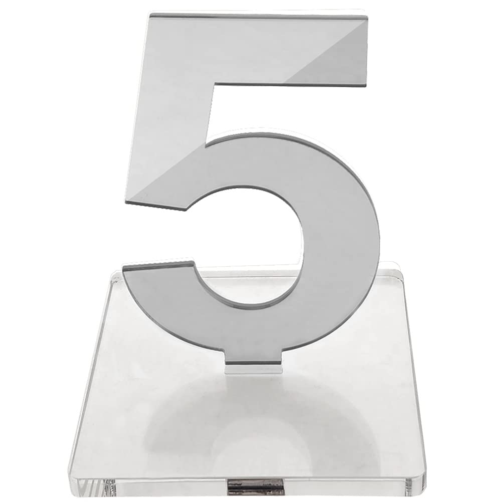 OnDisplay Luxe Laser Cut Mirrored Acrylic Wedding/Party/Event Table Numbers (Silver, 11-15)