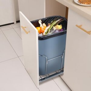 VEVOR Pull Out Trash Can, 37 Quart Recycling Bin with Silent Slide, 110 lbs Load Capacity Heavy Duty Garbage Under Mount Kitchen Waste Container for Kitchen Cabinet, Sink