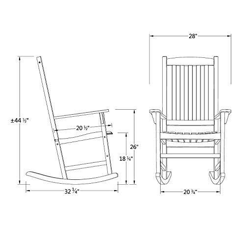 Cambridge Casual Bentley Outdoor Porch Rocking Chair for Patio Furniture, Teak Wood