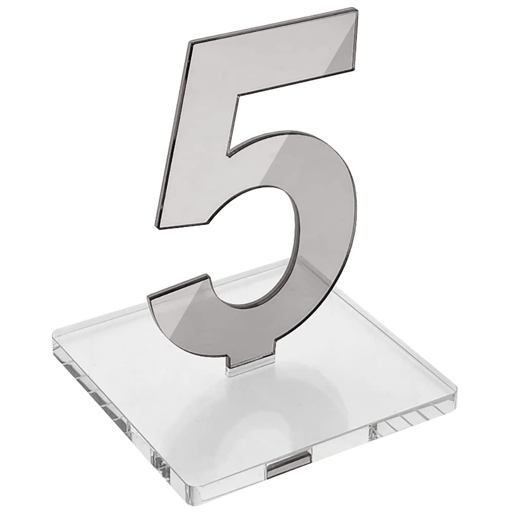 OnDisplay Luxe Laser Cut Mirrored Acrylic Wedding/Party/Event Table Numbers (Silver, 1-10)