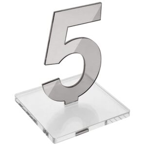 OnDisplay Luxe Laser Cut Mirrored Acrylic Wedding/Party/Event Table Numbers (Silver, 11-15)