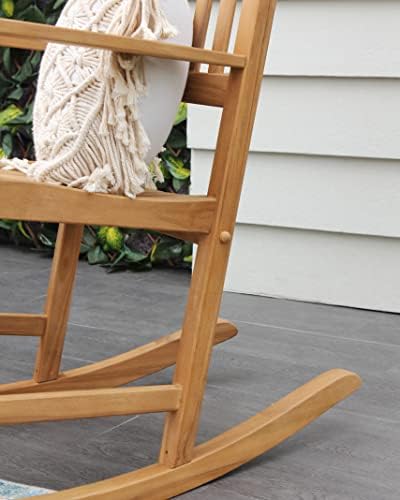 Cambridge Casual Bentley Outdoor Porch Rocking Chair for Patio Furniture, Teak Wood