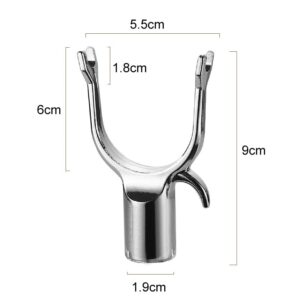 1 Piece U-Shaped Metal Utility Hook for Closet Pole Metal Hook for High Reach Pole Closet Pole Replacement Hook Long Reach Stick Replacement Metal Fork, for 19mm Diameter Pole, Silver