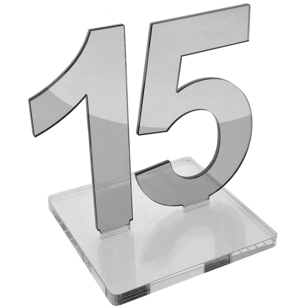 OnDisplay Luxe Laser Cut Mirrored Acrylic Wedding/Party/Event Table Numbers (Silver, 1-10)