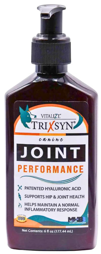 TRIXSYN Canine Performance - Dog Hip & Joint Supplement - Enhance Joint Pain Relief for Small, Large & Senior Dogs - Patented MHB3 Hylauronan Liquid Formula - 72 Day Supply