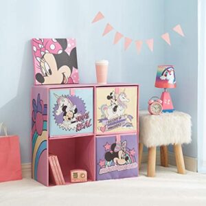 Idea Nuova Disney Minnie Mouse Collapsible Soft Storage Cubby with 3 Collapsible Cubes