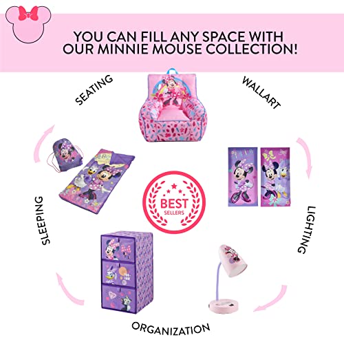 Idea Nuova Disney Minnie Mouse Collapsible Soft Storage Cubby with 3 Collapsible Cubes