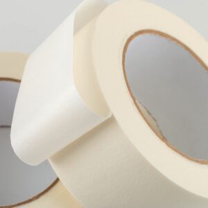 Lichamp Masking Tape 2 inch Wide, 2 Pack General Purpose Masking Tape Beige, White Masking Paper for Painting, Arts, Crafts, 2 inch x 55 Yards x 2 Rolls (110 Total Yards)